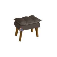 Puff Banqueta Decorativa Glamour Marrom Com Pés Quadrado - Marrom