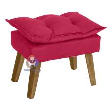 Puff Banqueta Decorativa Glamour Vermelho Com Pés Quadrado - Vermelho
