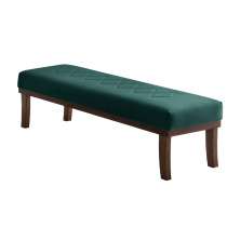 Banco 2 Lugares Theo Veludo Verde e Imbuia 140 cm