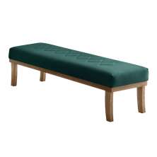Banco 2 Lugares Theo Veludo Verde e Mel 160 cm