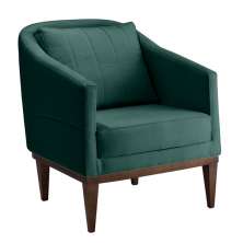 Poltrona Agatha Veludo Verde e Imbuia