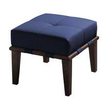 Puff Livia Azul e Imbuia 45 cm