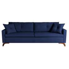 Sofá 3 Lugares Viena Veludo Azul 210 cm