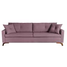 Sofá 3 Lugares Viena Veludo Rosa 230 cm