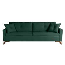 Sofá 3 Lugares Viena Veludo Verde 230 cm