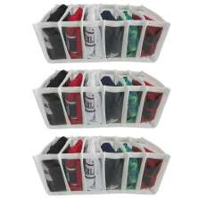Kit 3 Colmeia Organizadora de Cuecas com 6 Divisórias TNT e Plástico Transparente