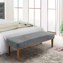 Recamier Gênova Veludo Cinza 160 cm