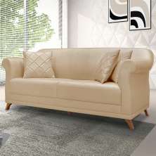 Sofá 3 Lugares Abruzzo Linho Dourado 220 cm