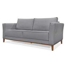 Sofá 3 Lugares Potenza Linho Cinza 210 cm