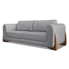 Sofá 3 Lugares Yves Linho Cinza 230 cm