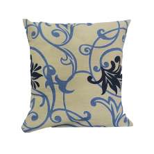 Almofada Decore Azul Estampado 40x40 com aba Têxtil Lar
