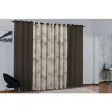 Cortina de Janela para varão Larissa Prime Tabaco Novo 1 peça Textil Lar