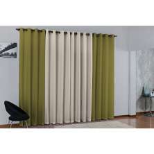 Cortina de Parede para varão Duda Prime Verde 1 peça Textil Lar