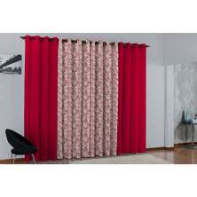 Cortina de Parede para varão Larissa Prime Vermelho Novo 1 peça Textil Lar