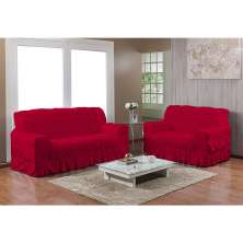 Kit Capa de Sofá 25 elásticos 2 e 3 lugares Gel Prime Vermelho 2 peças