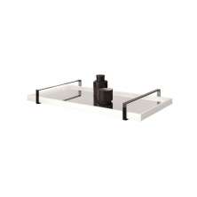 Bandeja Espelhada MDF Laqueado Branco com Alça em Metal Cromado