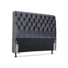 Cabeceira de Cama Box Casal 138cm Pádua Veludo Cinza