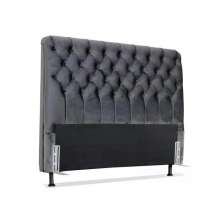 Cabeceira de Cama Box Casal 138cm Pádua Veludo Cinza