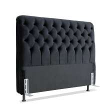Cabeceira de Cama Box Casal 138cm Pádua Veludo Preto