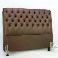 Cabeceira de Cama Box Casal Queen 158cm Pádua Couro Marrom