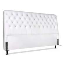 Cabeceira de Cama Box Casal Queen 158cm Pádua Couro Off White