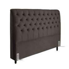 Cabeceira de Cama Box Casal Queen 158cm Pádua Veludo Marrom