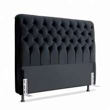 Cabeceira de Cama Box Casal Queen 158cm Pádua Veludo Preto