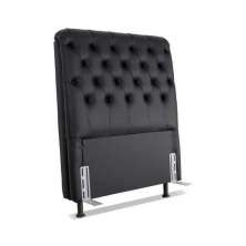Cabeceira de Cama Box Solteiro 88cm Pádua Couro Preto