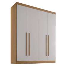 Guarda Roupa 4 Portas 3 Gavetas Da Vinci D'Doro Cinamono Off White