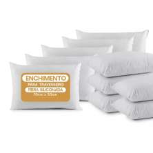 Kit 10 Travesseiros Hotelaria Fibra Pura Toque Macio 50x70cm