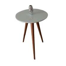 Mesa Lateral de Canto Pé Palito Off White 45 cm