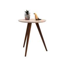 Mesa Lateral de Canto Pé Palito Off White 50 cm