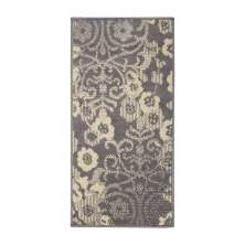 Tapete Adana Floral Retangular (50x100) Polipropileno Cinza