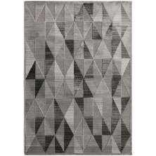 Tapete Alice Triângulos Retangular Veludo (240x340) Cinza