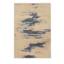 Tapete Herat Horizonte Retangular Veludo (100x150) Bege e Cinza