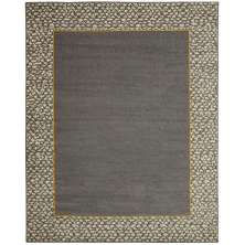 Tapete Labella Border Retangular (200x300cm) Cinza e Amarelo