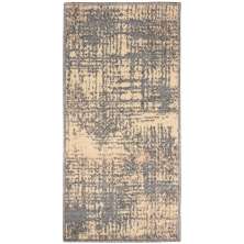 Tapete Labella Patina Retangular Veludo (50x100) Cinza e Bege