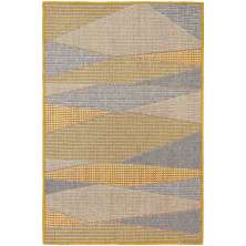 Tapete New Colors Mystic Retangular (150x200cm) Cinza Claro e Amarelo