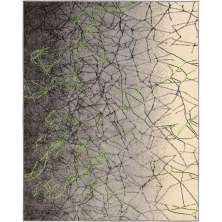 Tapete New Look Arabesco Retangular Veludo (200x250) Cinza e Verde