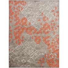 Tapete New Look Magia Retangular Veludo (300x400) Cinza e Laranja