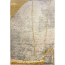 Tapete Perfeita Ouro Retangular Veludo (200x290) Cinza e Dourado