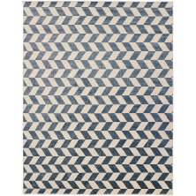 Tapete Retangular Mykonos Veludo (195x250) Bege e Azul