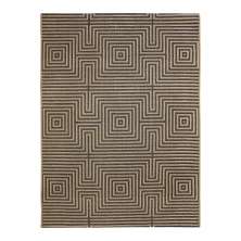 Tapete Sarja Retangular Roselan (200x250) Fibra e Preto