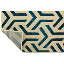 Tapete Supreme Retangular Polipropileno (100x150) Bege e Azul