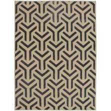 Tapete Supreme Retangular Polipropileno (150x200) Bege e Preto