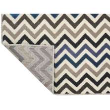 Tapete Supreme Retangular Polipropileno (50x100) Azul e Cinza