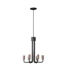 Lustre Jj 06 Lâmpada E27 Preto/Cobre - T.Y Iluminação