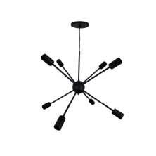 Lustre Sputinik 08 Lâmpadas E27 Preto - T.Y Iluminação