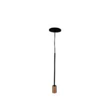 Pendente Kit Suspensão Haste Longa 01 Lâmpada E27 Preto/Cobre