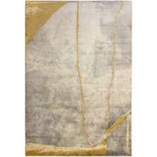 Tapete para Sala Detalhe Dourado Bege-Amarelo 1,50X2,00M